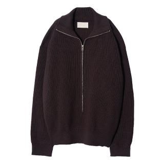 3/4 FRONT ZIP HIGHNECK SWEATER