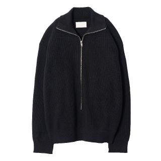 3/4 FRONT ZIP HIGHNECK SWEATER