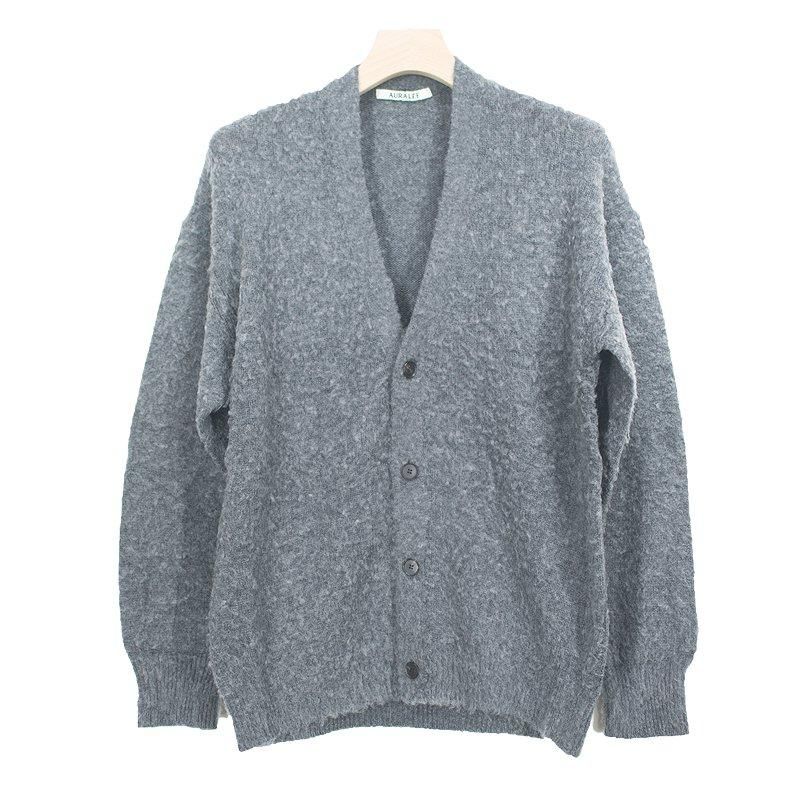 AURALEE BRUSHED WOOL CASHMERE SILK KNIT CARDIGAN AURALEE BRUSHED WOOL CASHMERE SILK KNIT CARDIGAN