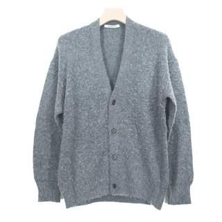 BRUSHED WOOL CASHMERE SILK KNIT CARDIGAN