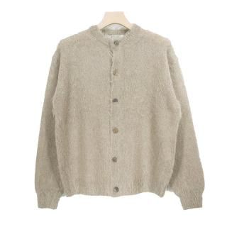 BRUSHED SUPER KID MOHAIR KNIT CARDIGAN