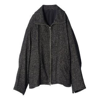 TWEED STAND COLLAR ZIP BLOUSON
