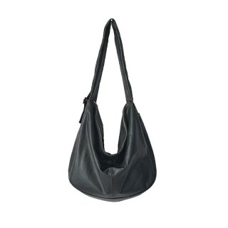 SHIRRING HANDLE LEATHER SHOULDER BAG