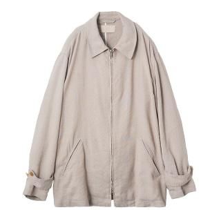 LINEN ACETATE ZIP BLOUSON