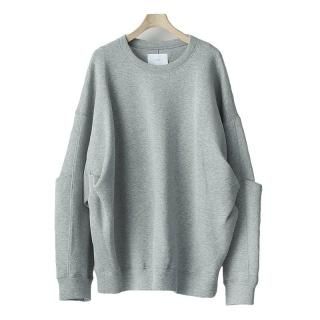 COTTON DOUBLE KNIT TUCKED CREW NECK