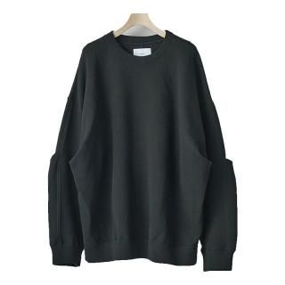 COTTON DOUBLE KNIT TUCKED CREW NECK