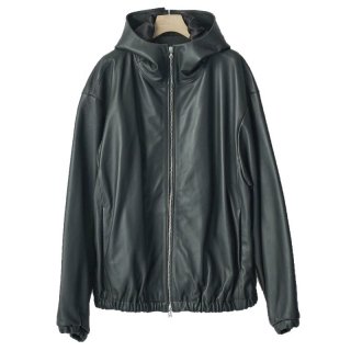 LEATHER HOODED SHORT JACKET