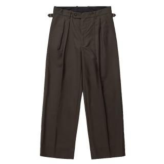 SUPER FINE WOOL TROPICAL TUCKED TROUSERS