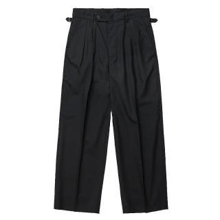 SUPER FINE WOOL TROPICAL TUCKED TROUSERS