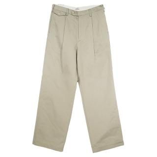 WASHED FINX CHINO ONE-TUCK PANTS