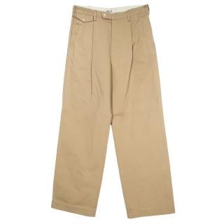 WASHED FINX CHINO ONE-TUCK PANTS