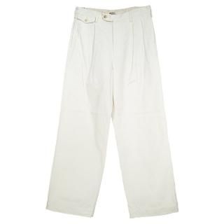 WASHED FINX CHINO ONE-TUCK PANTS