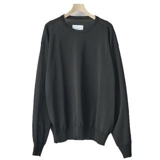 WOOL SILK KNIT TUCKED LS