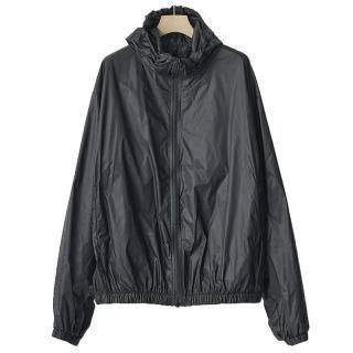 EXTRA LIGHT NYLON SHIRRED ZIP HOOD JACKET