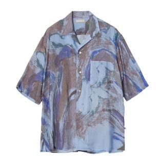FLOWER PRINTED OPEN COLLAR SHIRT