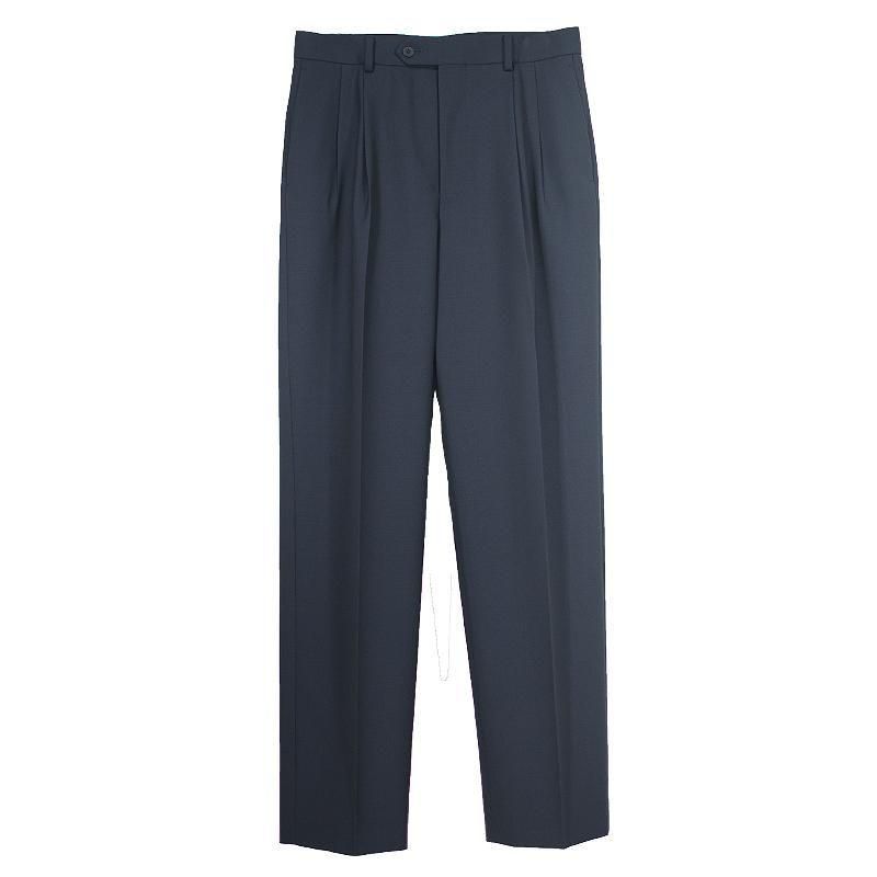AURALEE WOOL KID MOHAIR スラックス Gray Wool Kid Mohair Hop Sack One-Tuck Trousers by AURALEE
