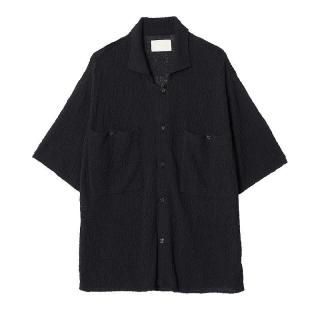 COTTON SHEER KNIT OPEN COLLAR SHIRT