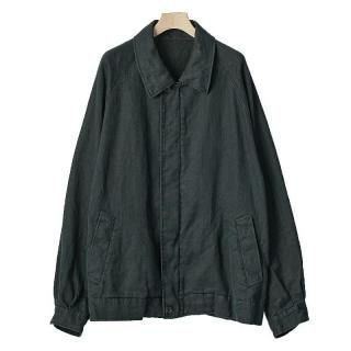 HEAVY LINEN HERRINGBONE ZIP JKT