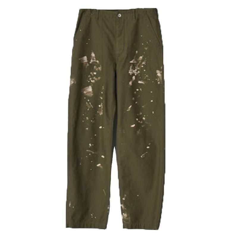 パンツ WASHED BAGGY SATIN BLEACHED BAKER PANTS AURALEE / Washed Baggy Satin Bleached Baker Pants (Olive