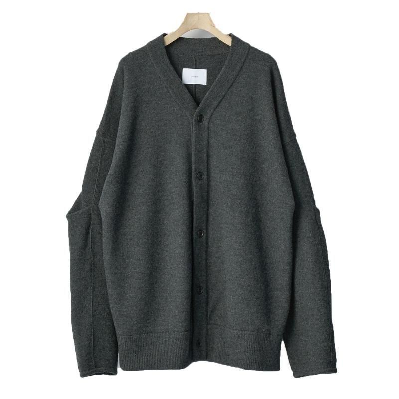 ssstein EXTRA FINE WOOL KNIT TUCKED CARDIGAN｜シュタイン