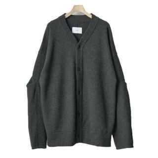 EXTRA FINE WOOL KNIT TUCKED CARDIGAN