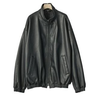 SHEEP LEATHER STAND COLLAR JACKET