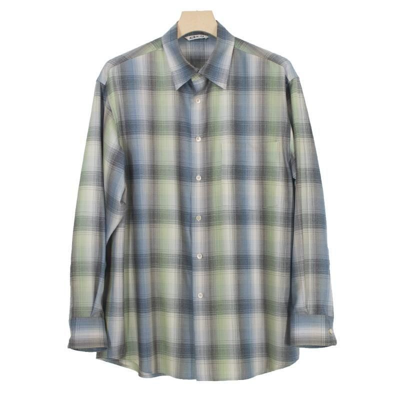 AURALEE SUPER LIGHT WOOL CHECK SHIRT | オーラリー スーパー