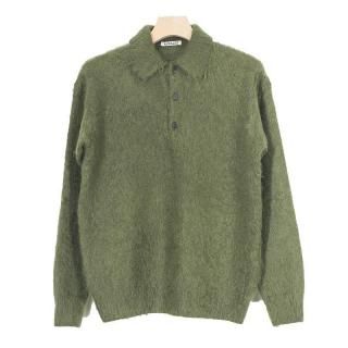 BRUSHED SUPER KID MOHAIR KNIT POLO

