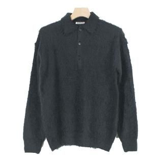 BRUSHED SUPER KID MOHAIR KNIT POLO
