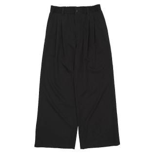 WOOL WASHER TWILL 2PLEATED WIDE EASY TROUSER