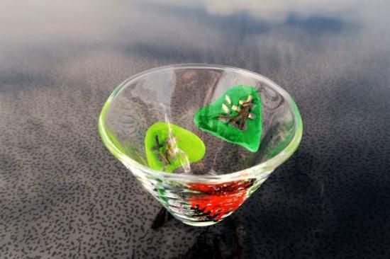 ガラス五山の送り火小鉢（妙法） - 京都祇園の和食器・清水焼の陶磁器