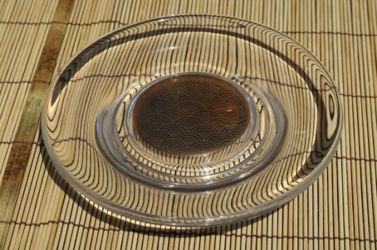 ガラスクリア青海波5寸皿 - 京都祇園の和食器・清水焼の陶磁器 ガラスクリア青海波5寸皿 - 京都祇園の和食器・清水焼の陶磁器