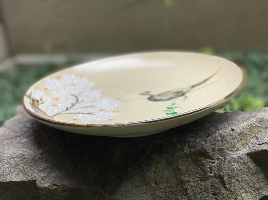 乾山倣十二ヶ月和歌花鳥八寸皿 桜に雉 - 京都祇園の和食器