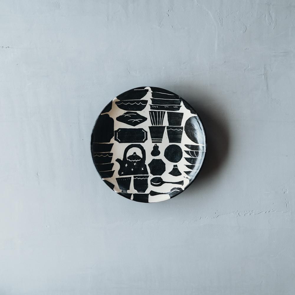 矢島操作 絵変わり六種 『遠き街プレート』手描き平皿 矢島操作 絵変わり六種 『遠き街プレート』手描き平皿