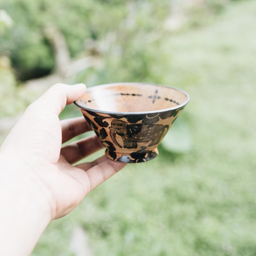 ヒヅミ峠舎 飴釉茶碗 83 