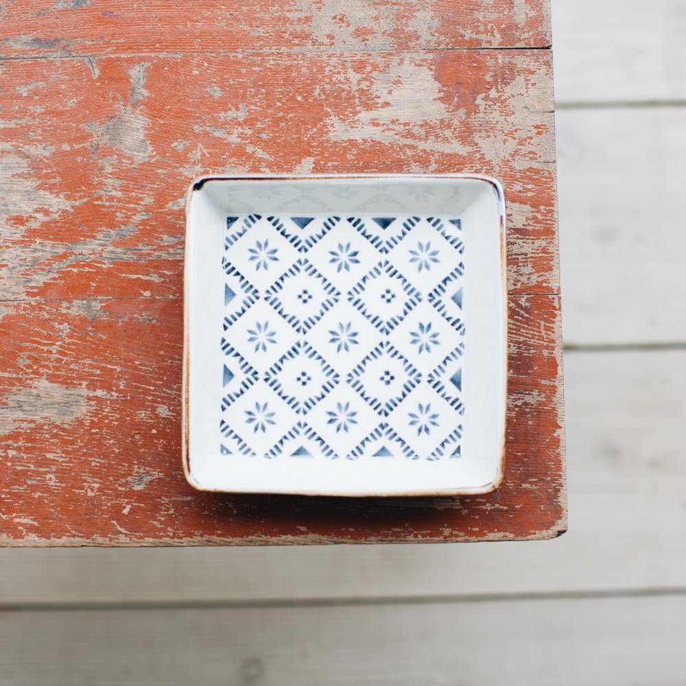 東峯未央さん 益子焼 お皿 スクエア 象嵌 作家さんの器と暮らし