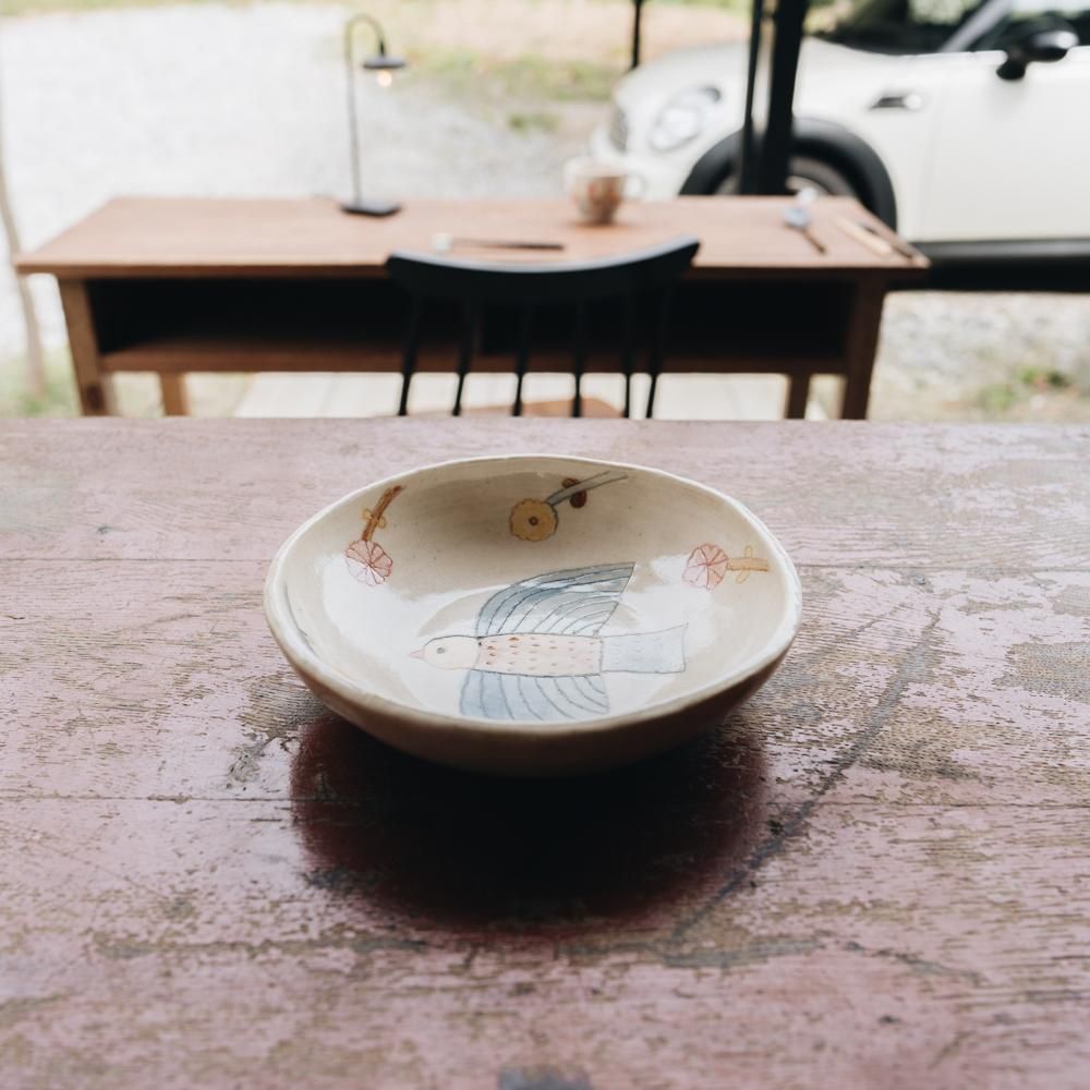 川原れもん サラダボール クマ 陶芸作家作品 約16cm 作家さんの器と暮らしにまつわる道具のお店｜イロドリ