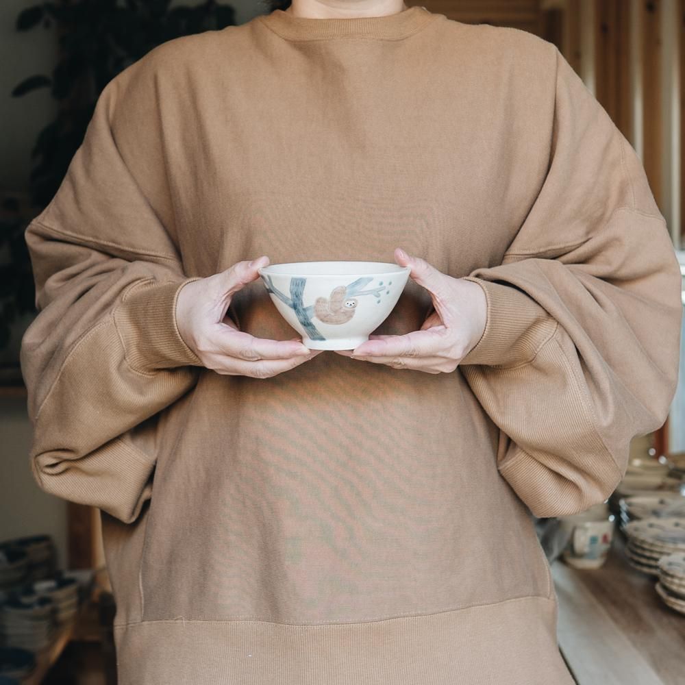 川原れもん 飯碗 なまけもの (2020年3月企画展) 8