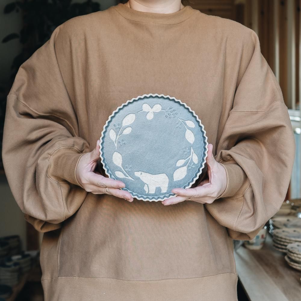 苔色工房 なみなみプレート中凸(2020年3月企画展) 9a