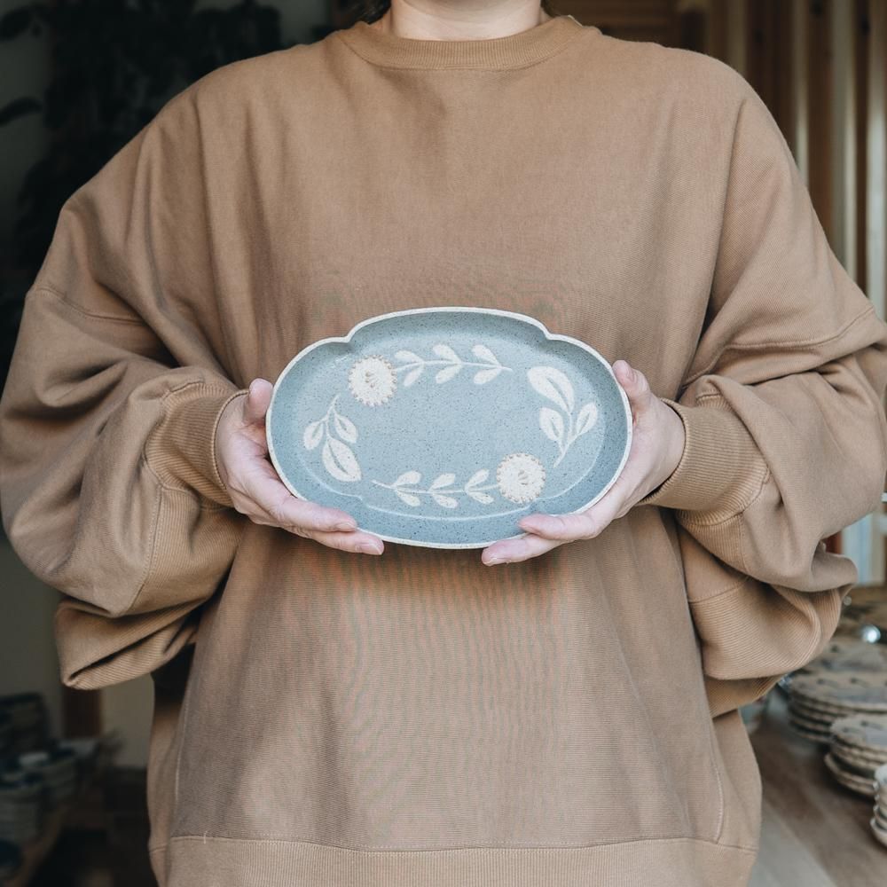 苔色工房 長よつは皿小凸(2020年3月企画展) 20b