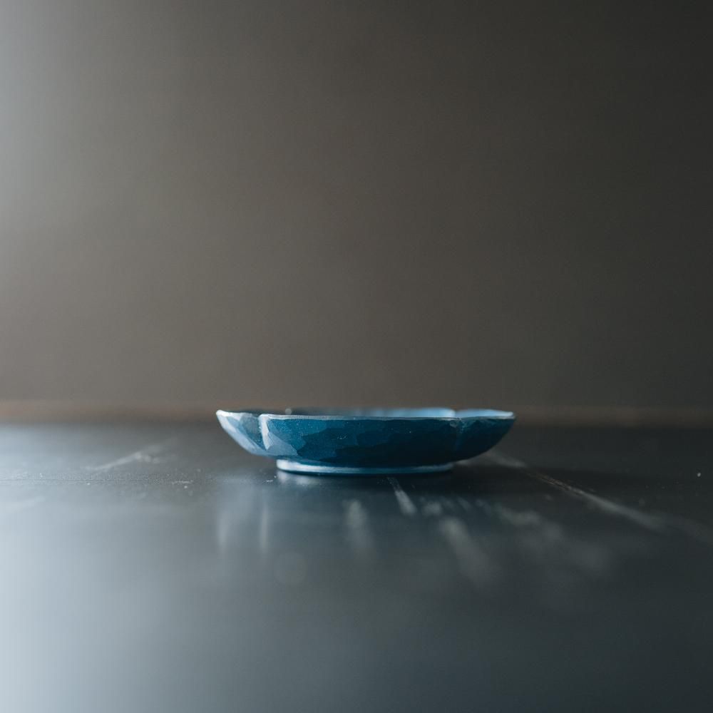 (2020年5月)湯浅ロベルト淳  豆皿 よつば（青）8d