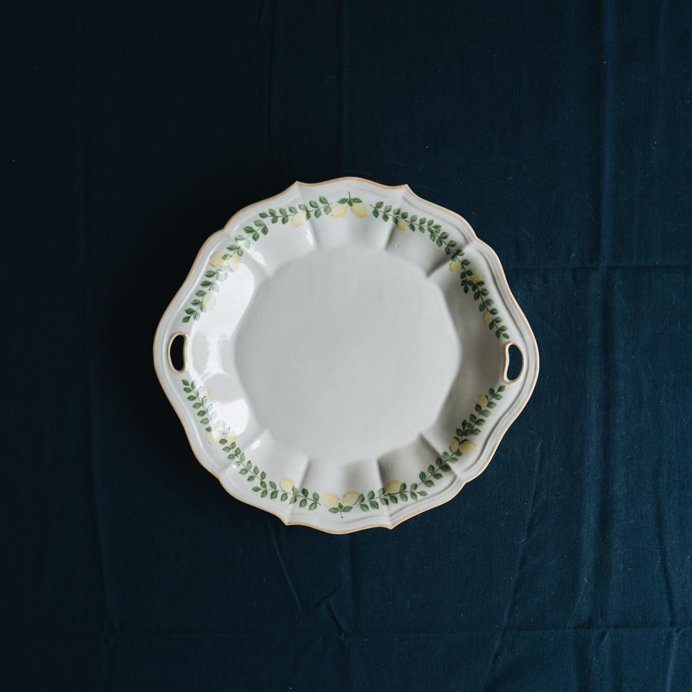 阿部慎太朗　檸檬　耳付深皿プレート 作家さんの器と暮らしにまつわる道具のお店｜イロドリ｜オンラインストア