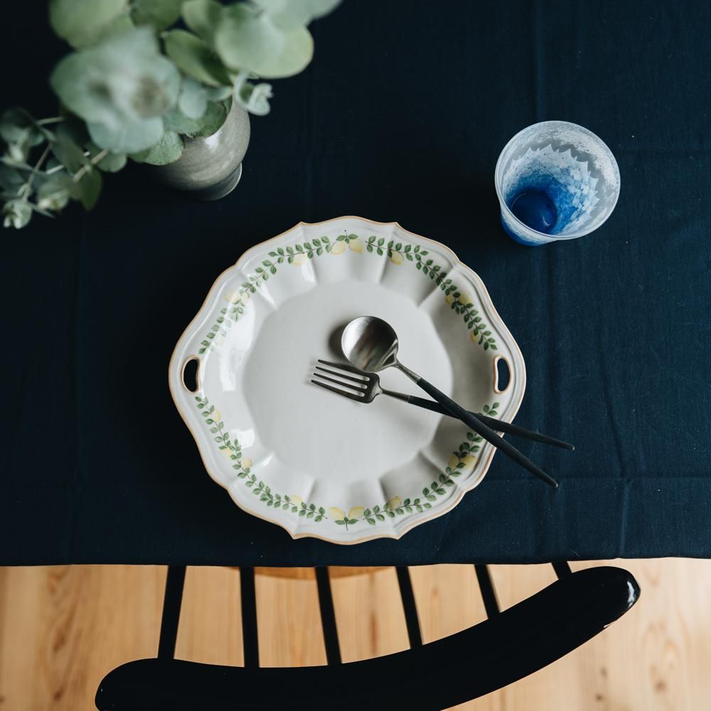 阿部慎太朗　檸檬　耳付深皿プレート 作家さんの器と暮らしにまつわる道具のお店｜イロドリ