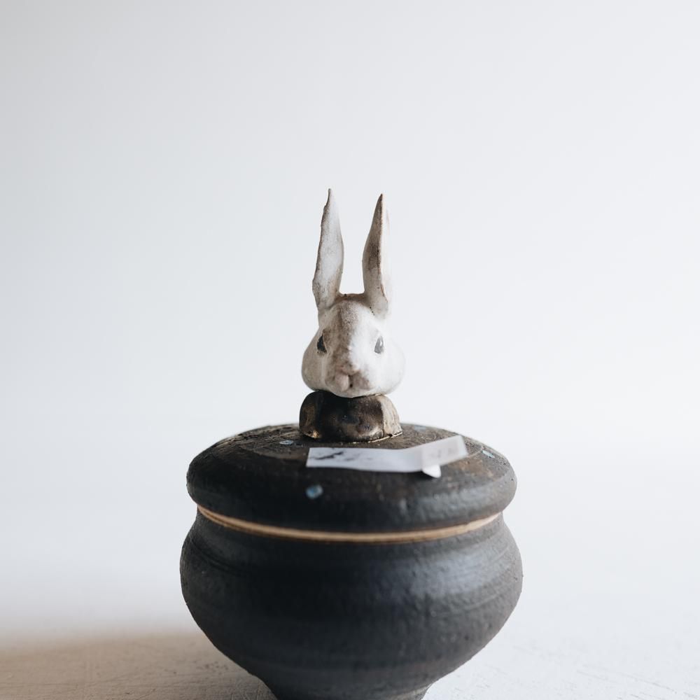 (2020年12月) acnepotterystudio うさぎの頭つきの塩つぼ  21b