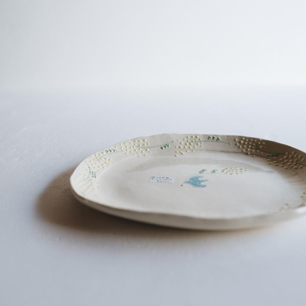2021年2月20(土)18:00〜「くらしの中のイロドリ展」つちのわ ミモザオーバル皿 24cm   つ4