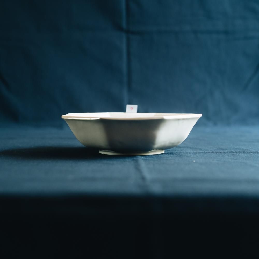【2021年WEB個展】 阿部慎太朗 八角深皿6寸 (白ツヤ)   φ18cm (7)