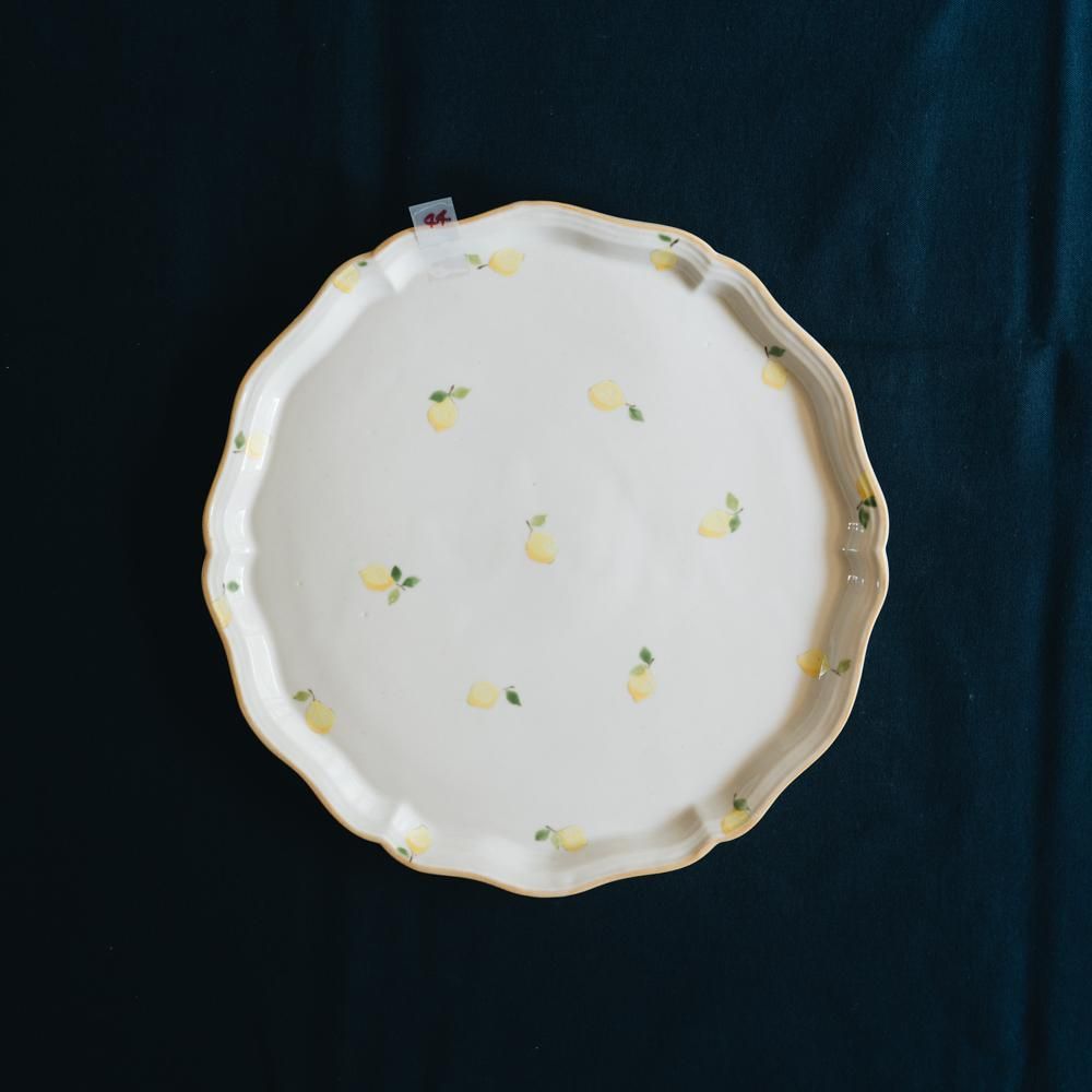 新品未使用！阿部慎太朗 レモン模様 プレート 8寸 阿部慎太朗 - 作家さん