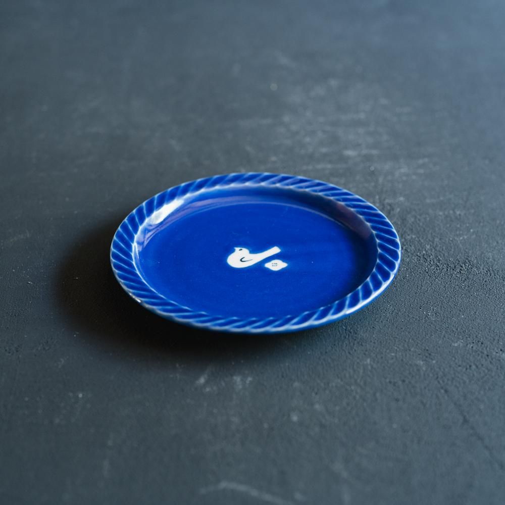 （2021年10月 web展）よぎみちこ 5寸皿リムしのぎ ぎ7-3