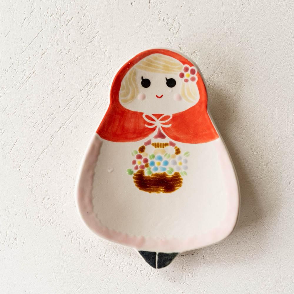 （2021年10月 web展）三浦愛子 赤ずきん小皿 み25