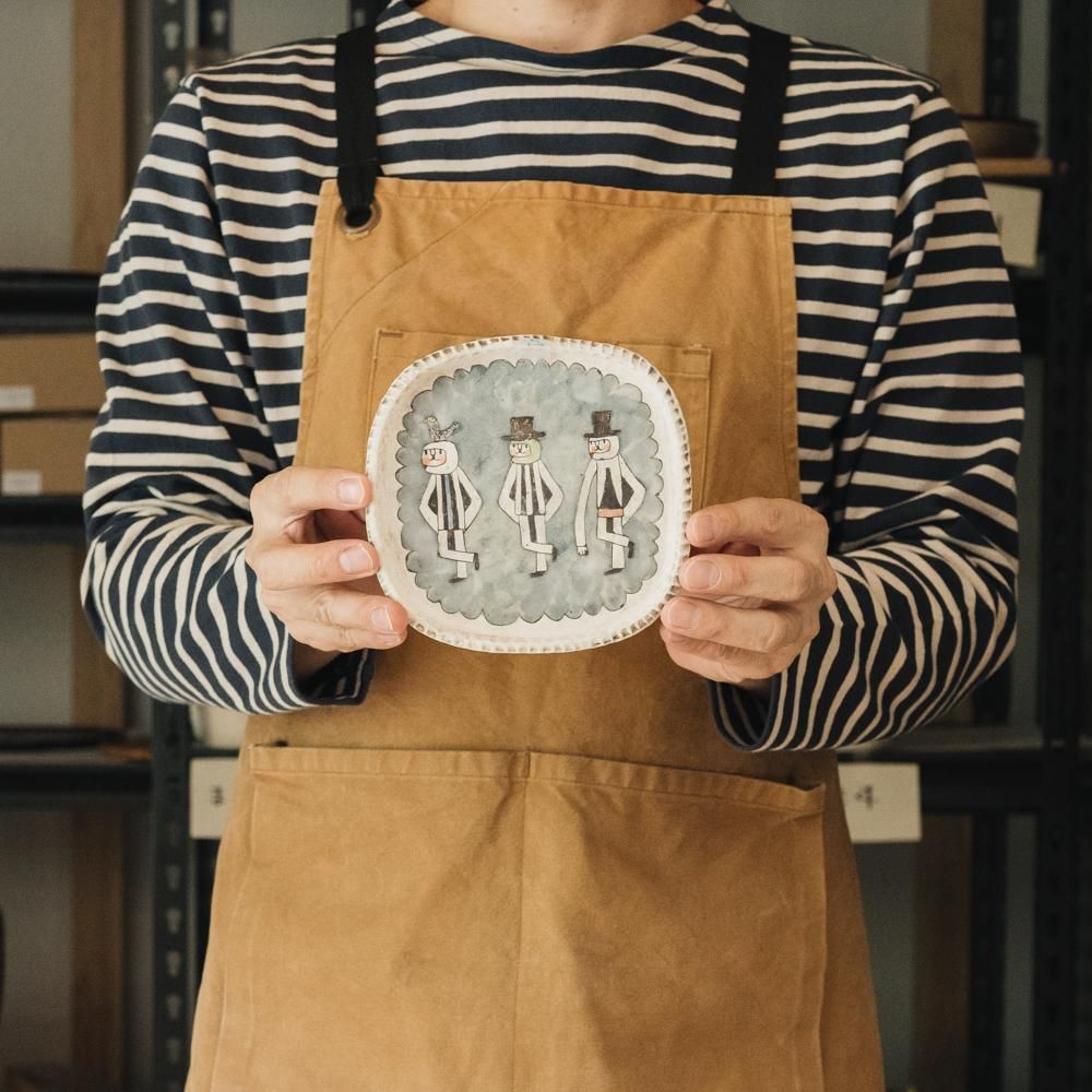 （2021年11月 web展）高山愛  ふちどり皿 φ15cm た1-7